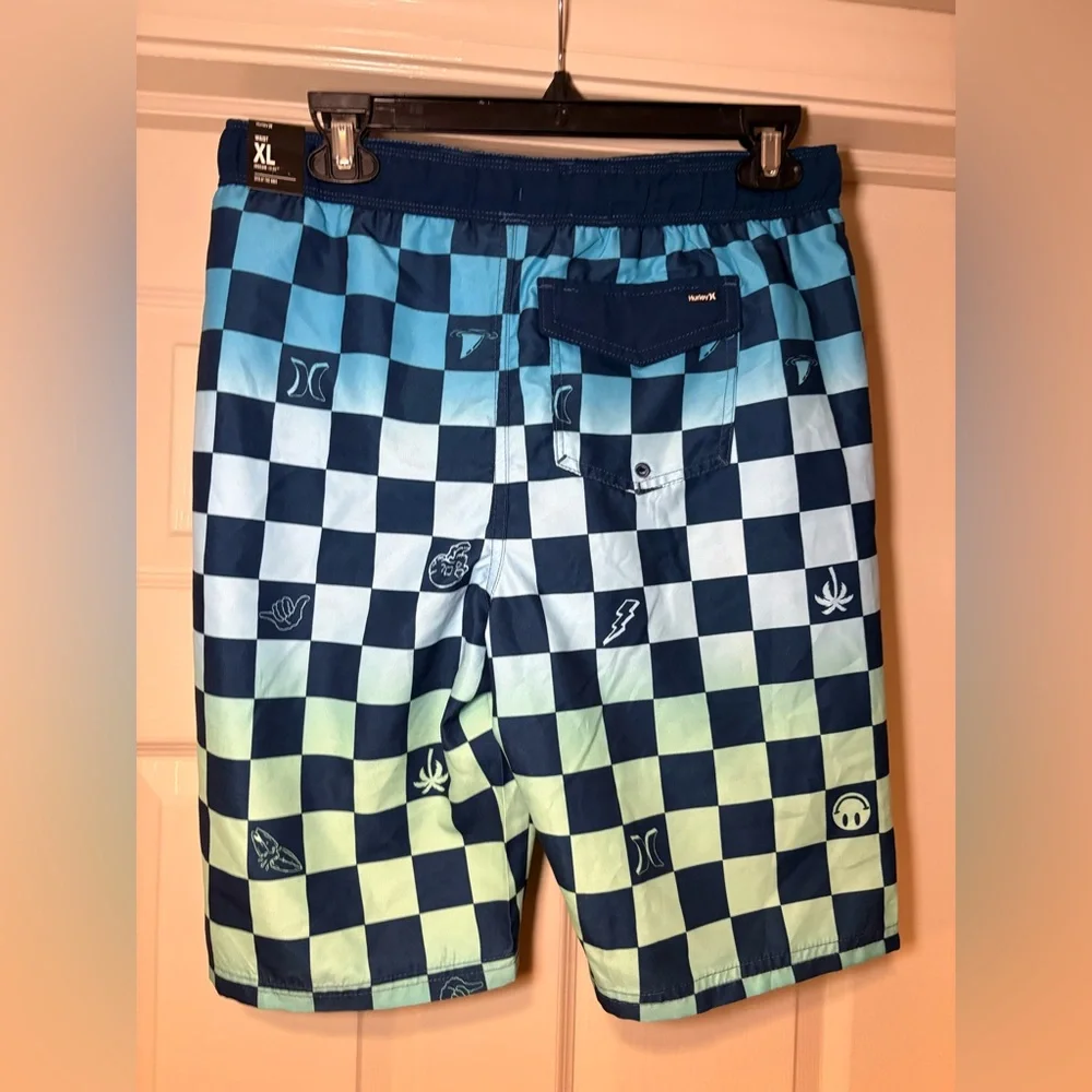 NWT Hurley Boys Character Check Pull On Swim Trunks‎ Summer Vacation Resort